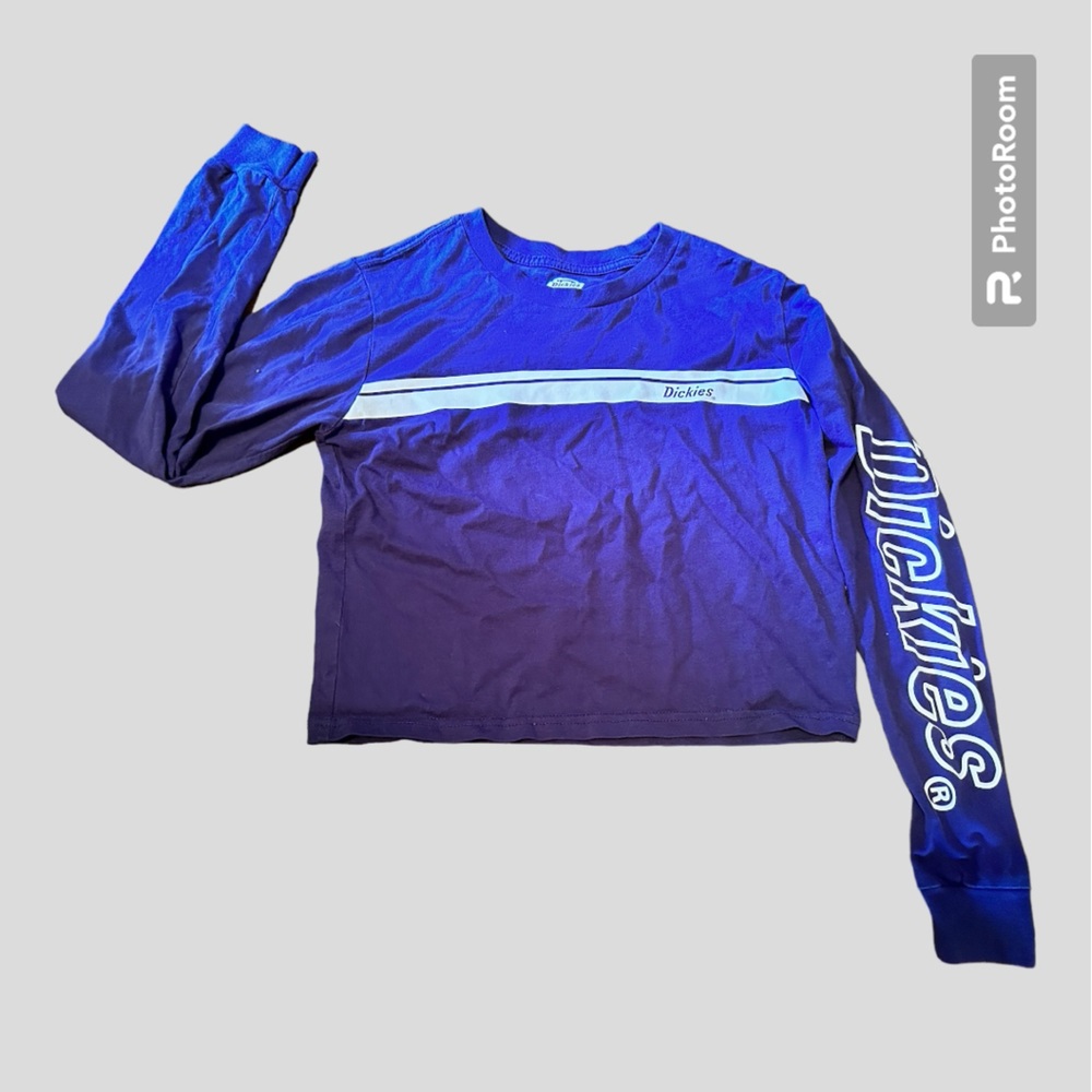 Dickies Cropped Long Sleeve Shirt. Size S